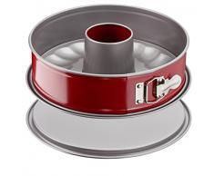 Tefal Delibake J1642814 Molde Redondo con Rosca 27 cm, Forma Rectangular Desmontable y con Gran Fondo, Revestimiento Antiadherente, fácil desmonte, de Acero al Carbono, con Grosor 3/10, Steel, Rojo