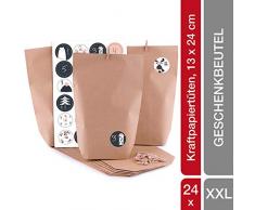 Pajoma Calendario de Adviento, Papel de estraza, Sweety, 13 x 24 cm