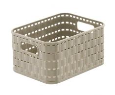 Rotho Country - Caja de almacenaje con efecto de mimbre, Beige, A6