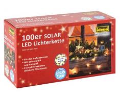 Idena 30440 - Guirnalda de luces led (100 luces, funciona con luz solar, incluye soporte, 2 funciones de luz, luz blanca cálida)