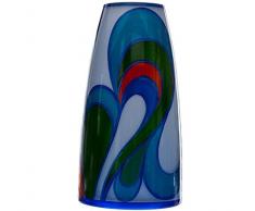 Cristal de Bohemia Aztec Florero, Cristal, Azul, 15.5 cm