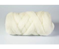 Ovillo de lana extragrande, color blanco, tamaÃ±o XL, 12 colores, 100% natural, 390 g, 3-4 cm de grosor, muy suave para tejer brazos XXL, para mantas, bufandas, cojines, mantas y respaldos Stylit