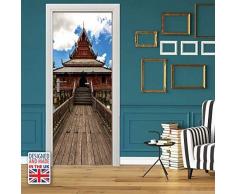 WALPLUS Templo Camino Adhesivo Decorativo para Pared, Vinilo, Multicolor, 103Â x 5,4Â x 5,4Â cm