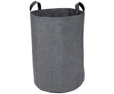 Bigso Box of Sweden Cesto de tela para ropa, juguetes, etc. â Cubo de almacenaje con dos asas â Cubo para la ropa sucia grande, de poliÃ©ster y cartÃ³n con aspecto de lino â gris
