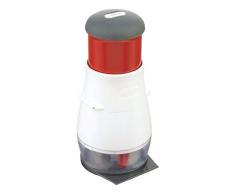Zyliss E10402 Zick Zick 2 Picadora de Alimentos, Plástico/Acero inoxidable, Blanco/Rojo, Cortador de Verduras de Cocina Manual Sin Electricidad, Apto Para Lavavajillas, 5 Años de GarantÃa