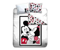 Juego de Cama Doble Mickey & Minnie 100% AlgodÃ³n - Funda de EdredÃ³n (240 x 220) + 2 Fundas (65 x 65)