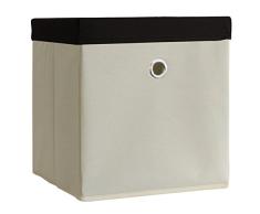 VCM 911329Â de 2Â Unidades Plegable BoxÂ âÂ Caja boxas Caja de plÃ¡stico Caja con Tapa, 28Â x 27Â x 27Â cm, Color Blanco/Natural