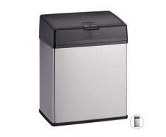Relaxdays Cubo de Basura Rectangular, Baño & Cocina, Acero Inoxidable, 3 L, Plata, 23 x 18 x 11 cm