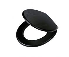 Tiger Blackwash Asiento de Inodoro, Madera, Negro, 37,5x43x5,5 cm