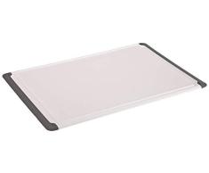 Kesper 30756 - Tabla de cortar con bordes antideslizantes, Color blanco y gris, 43 x 30 x 0.7 cm