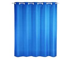 WENKO Cortina de ducha Comfort Flex azul - lavable, PoliÃ©ster, 180 x 200 cm, Azul
