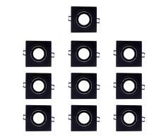 Pack 10 - Wonderlamp W-E000118 Foco Empotrable Techo Cuadrado Basculante, Iluminacion interior, Negro, 10 Unidades