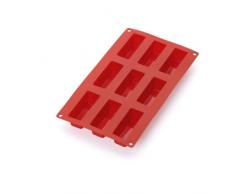 Lékué Gourmet - Molde de Nueve cavidades para Mini Tartas, Color Rojo