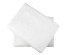 Everplush Diamond Jacquard Toalla de baño, Juego de 2, Blanco, 30 x 56