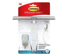 Command Limpia Mamparas con Gancho, Acero Inoxidable, NÃ­quel Satinado, 20x3.81x26.67 cm