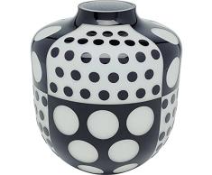 Kare JarrÃ³n de diseÃ±o Brillar Redondo, florero de Mesa, Color Negro y Blanco, Altura del artÃ­culo 31 cm