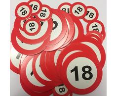 Folat B.V. XXL de Confeti * NÃºmero 18Â * como SeÃ±al de trÃ¡fico con 48Â Grandes Tei de Confeti