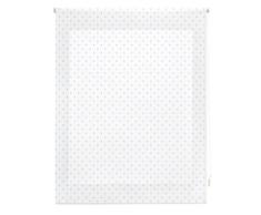 Blindecor Estor Enrollable, Tela, Blanco con motas Celeste, 100 x 180 cm