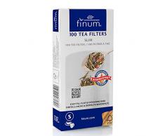 Finum - Filtros de té (100 Unidades, Capacidad máxima para 4 Tazas), Blanco, 75 x 155 mm