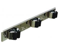 Brinox B70660E - Cuelga escobas con rodillos, 42 x 5 x 4,2 cm, color gris