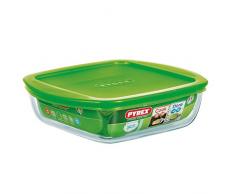 Pyrex Recipiente con Tapa, Verde, 20 x 15 x 5,5 cm