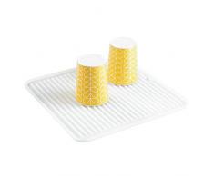 InterDesign Lineo Tapete escurridor, alfombrilla escurreplatos compacta de silicona para secar cubiertos y vajilla, transparente