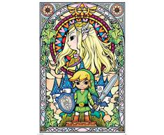 Pirámide Internacional Stained Glass la Leyenda de Zelda Maxi póster,, 61 x 91,5 x 1,3 cm
