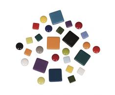 Rayher mosaicos de Mezcla, diámetro 12 mm, Cubo 500 g, Cristal, 13.3 x 13.3 x 6.3 cm, Vidrio, carbón, 13.3 x 13.3 x 6.3 cm