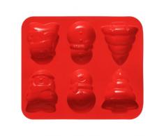 Premier Housewares - Molde Antiadherente para 6 Dulces (4 x 26 x 21 cm, Silicona), diseÃ±o navideÃ±o, Color Rojo