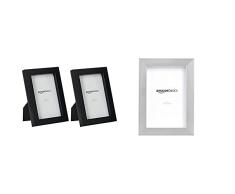 Amazon Basics â Marco para fotos, 10 x 15 cm, NÃquel, Pack de 2Â uds + â Marco para fotos, 10 x 15 cm, Negro, Pack de 2Â uds