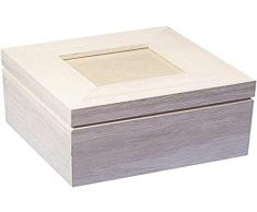 RAYHER HOBBY 62264000 Madera - Caja con Tapa para FSC Mix Credit, 12 x 8,2 cm
