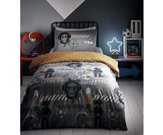 Portfolio Gamer - Juego de Ropa de Cama para Adolescentes y niÃ±os, Totalmente Reversible, Color Gris