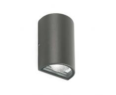 Faro Barcelona 70811 - LACE Aplique (bombilla incluida), 6W, cuerpo de aluminio y difusor de cristal transparente, color gris