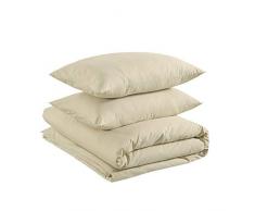 AmazonBasics - Juego de funda nórdica ligera de algodón - 155 x 200 cm / 50 x 80 cm, Blanco lavandería