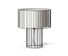 Faro Barcelona 29311 - LINDA Sobremesas y lámparas de pie, acero, pantalla textil y metal, color negro