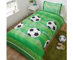 Rapport Football - Juego de Funda de edredón para Cama Individual, poliéster, Color Verde
