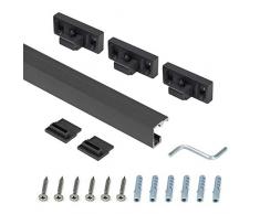 Emuca - Perfil para colgar accesorios de cocina, perfil de fijaciÃ³n a pared, con soportes ocultos, 110 cm, aluminio, acabado gris antracita