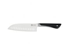 Tefal Jamie Oliver by K26715 - Cuchillo Santoku (16,5 cm, alto rendimiento de corte, diseño distintivo, cuchillas resistentes y duraderas, acero inoxidable/negro)