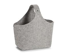 ZELLER PRESENT SCHÃNER LEBEN. PRAKTISCH WOHNEN. x Cesta, Fieltro, Gris, ca. 32 x 18 x 43 cm