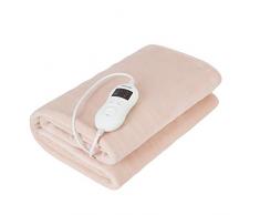 Camry CR-7423 Calienta Camas Eléctrico, 8 Niveles de Temperatura, Temporizador, Lavable, 150 x 80 cm, Protección por Sobrecalentamiento, Forro Polar, Beige, 60W