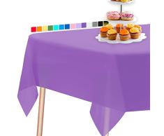 PartyWoo Mantel Morado Oscuro, 137 x 274 cm/54 x 108 Pulgadas, Rectangular, Lavable, para Mesa de 6 a 8 pies, Mantel Impermeable para Fiestas, Cumpleaños, Bodas (1 Unidad)