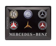 Nostalgic-Art 23251 Logo de Mercedes-Benz Evolution | Retro Cartel de Chapa | Vintage de Cartel, decoración de Pared, Metal, 30 x 40 cm 30 x 40 cm, Multicolor, 30 x 40 x 0.2 cm