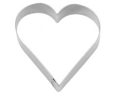 Staedter Molde para Galletas (hojalata, Forma de corazÃ³n, Color Plateado, hojalata, Plateado, 15.5 x 3 cm