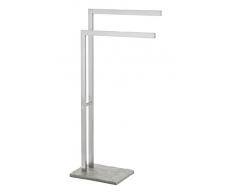 WENKO Toallero de pie Granito acero inox - perchero, Acero inoxidable, 43.5 x 86.5 x 20 cm, Satinado