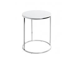 Haku Möbel Mesa Auxiliar, Metal, Cromo-Blanco, T 40 x B 40 x H 50 cm