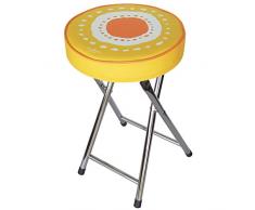 Laroom Taburete, Acero Inoxidable Legs y PlyMadera-PVC Cushion, Naranja