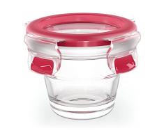 Emsa Clip&Close - HermÃ©tico de Cristal redondo de polipropileno, higiÃ©nico, no retiene olores ni sabores 100% libre de BPA, apto para congelador y microondas, apto para lavavajillas