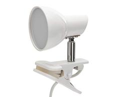 Velamp Charly Clip, lámpara, Foco LED con Pinza, 360 lúmenes (5W) con Cable e Interruptor. para Sala Bimbo, Escritorio, Estudio, 5 W, Bianco