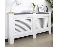 BAKAJI Funda para radiador, de Madera MDF (152 x 19 x 82 cm), Color Blanco, ingeniería, 152 x 19 x H82 cm