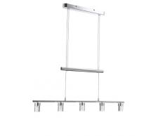 Wofi 7806.05.01.0000 Bristol - Lámpara de techo (altura ajustable, funciona con bombillas led de 25 W, acabado en cromo)